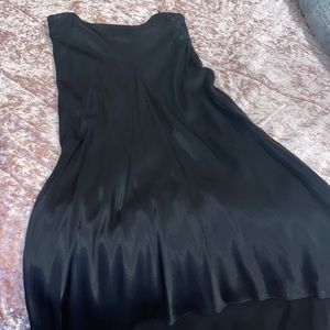 MANGO MIDI BLACK SILK SKIRT